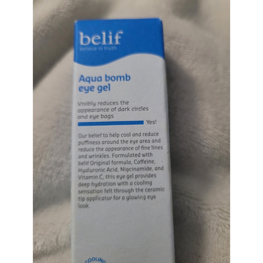 belif Aqua Bomb Eye Gel 15ml Cooling Hydrating Caffeine Niacinamide Vitamin C